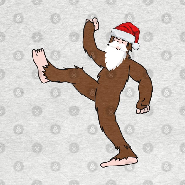 Funny Big Foot Santa Hat Christmas Sasquatch by Illustradise